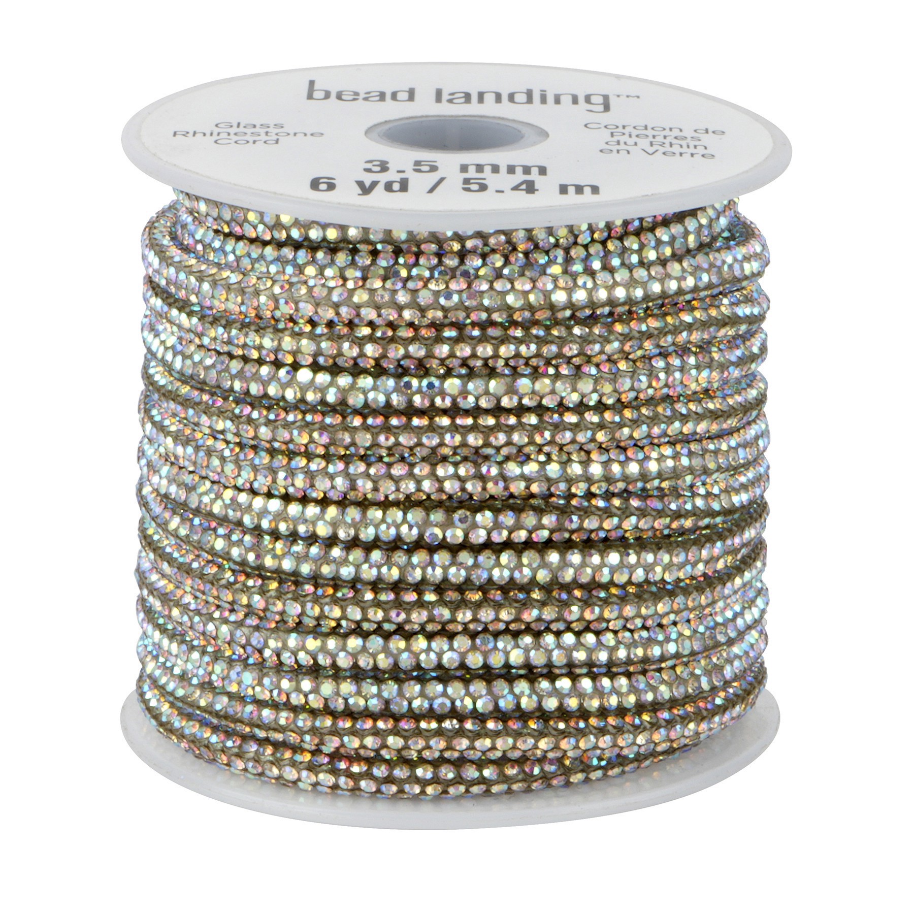 slide 2 of 2, 3.5mm Crystal Ab Glass Rhinestone Cord, 6yd. By Bead Landing, 3.5mm