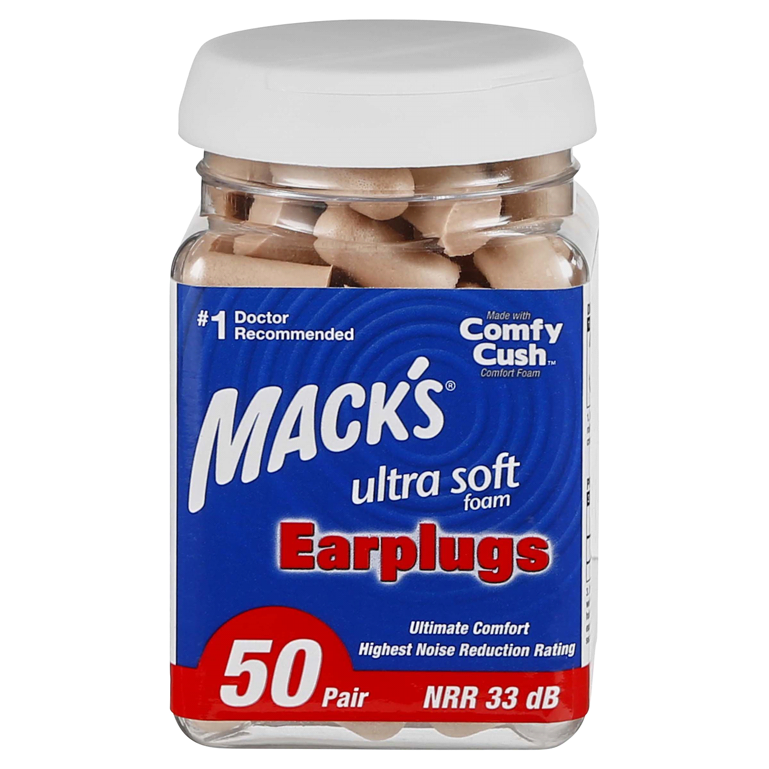 slide 1 of 2, Mack's Ultra Soft Foam Earplugs 50 pr, 50 pair
