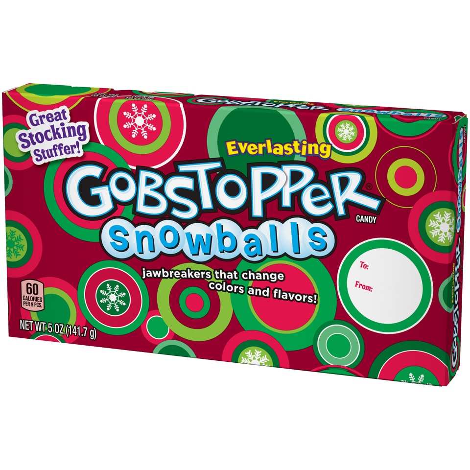 slide 3 of 8, Gobstopper Christmas Snowball Theater Box, 5 oz