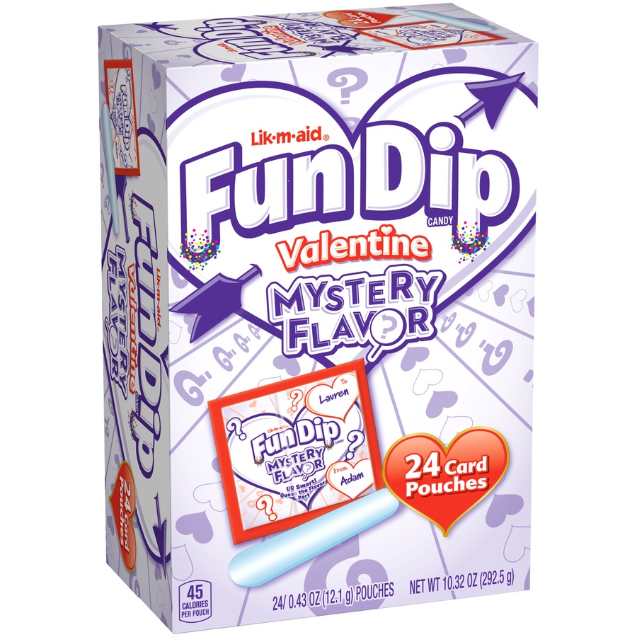 slide 3 of 8, Fun Dip Candy, Valentine, Mystery Flavor, 24 ct