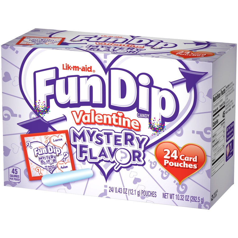 slide 2 of 8, Fun Dip Candy, Valentine, Mystery Flavor, 24 ct