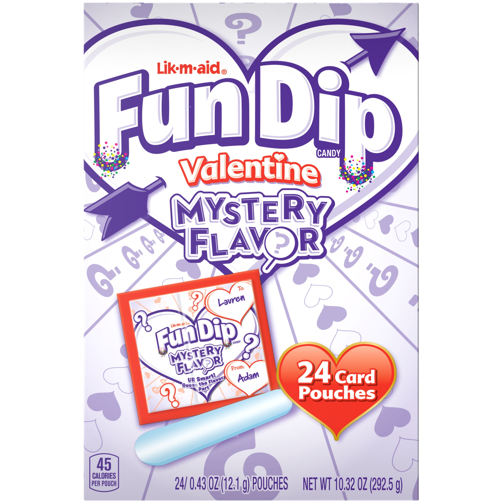 slide 7 of 8, Fun Dip Candy, Valentine, Mystery Flavor, 24 ct