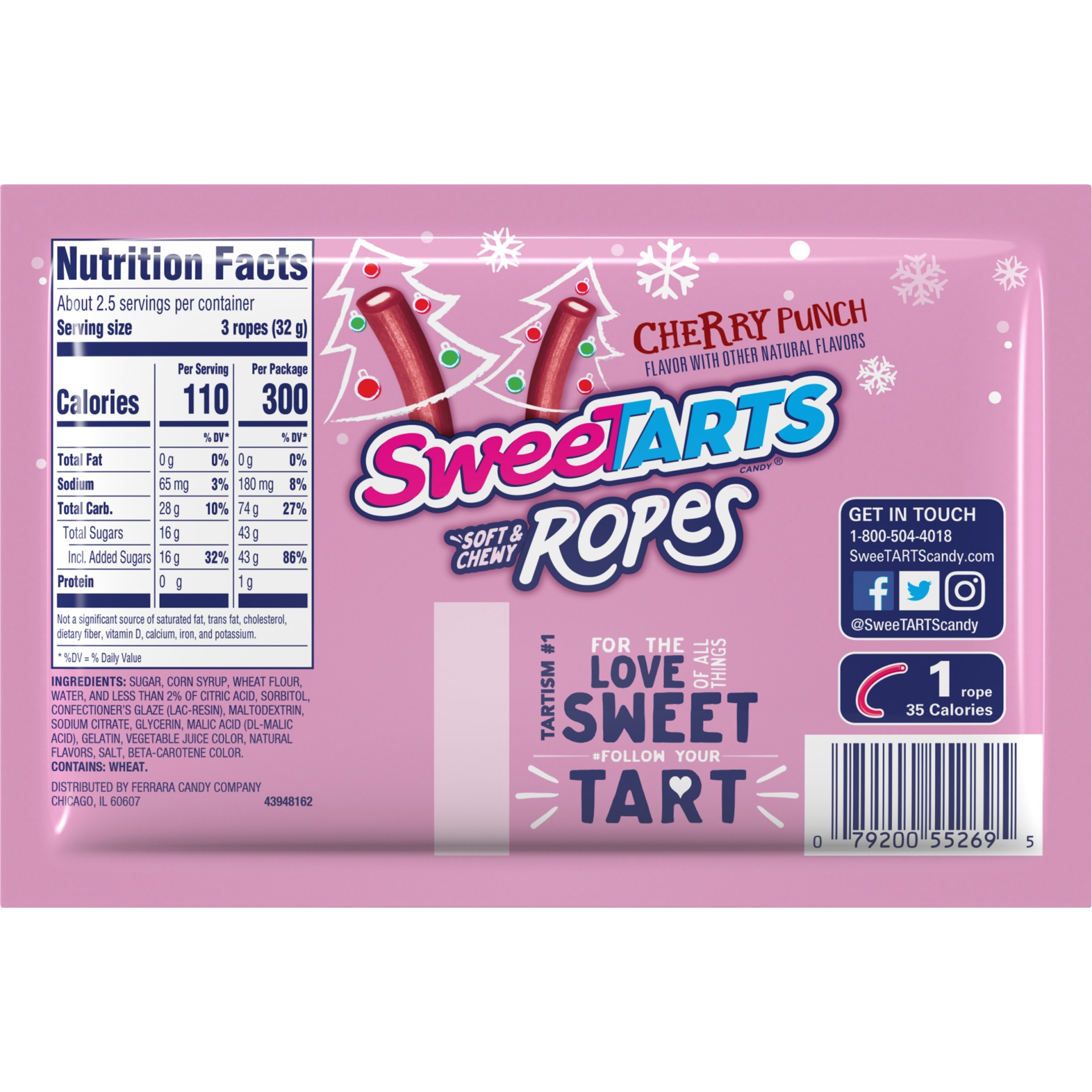 slide 6 of 8, SweeTARTS Soft Chewy Ropes Cherry Punch, 3 oz