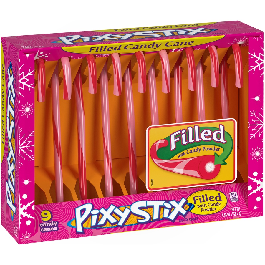 slide 2 of 8, PIXY STIX Filled Candy Canes, 4.68 oz