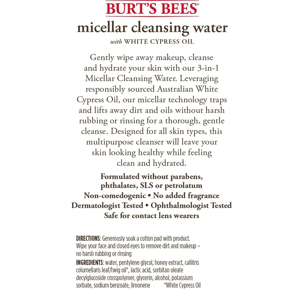 slide 4 of 4, Burt's Bees Micellar Cleansing Water, 12 fl oz