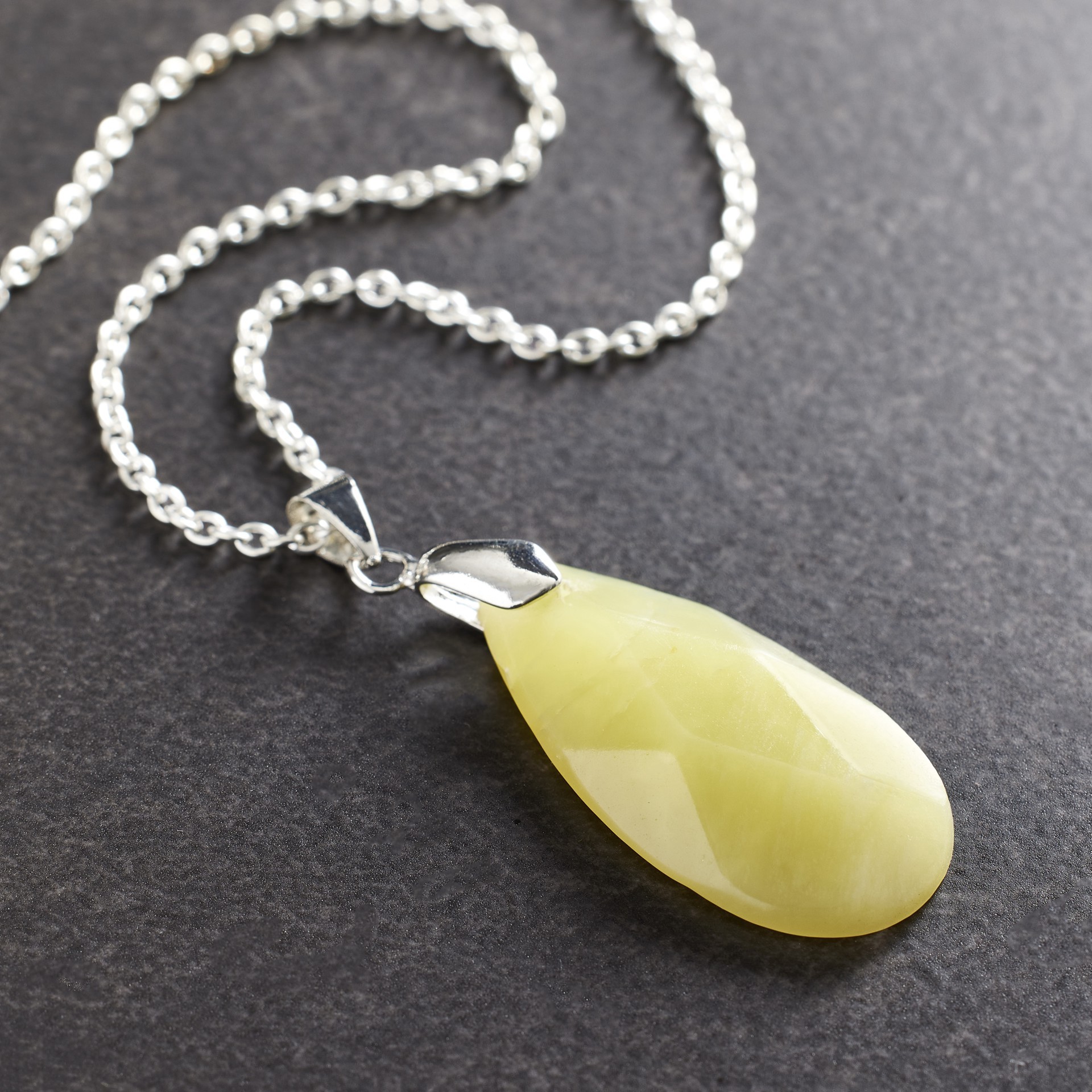 slide 3 of 3, Lemon Jade Teardrop Pendant By Bead Landing, 35mm x 18mm
