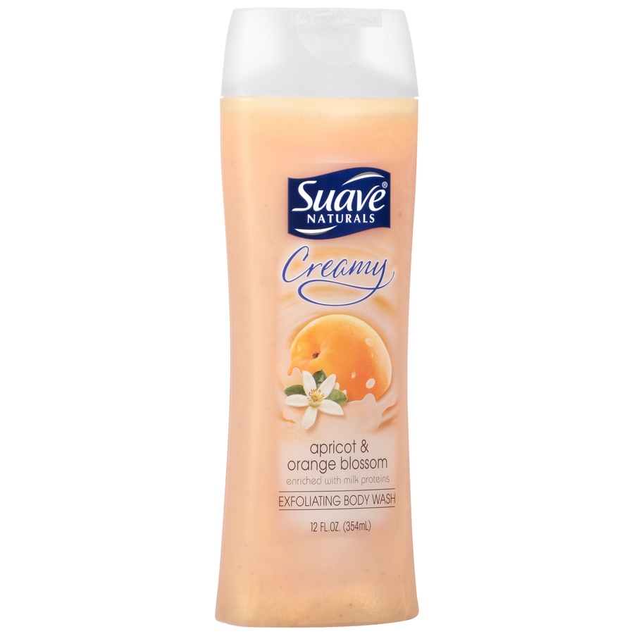 slide 2 of 3, Suave Body Wash, Exfoliating, Creamy, Apricot & Orange Blossom, 12 oz