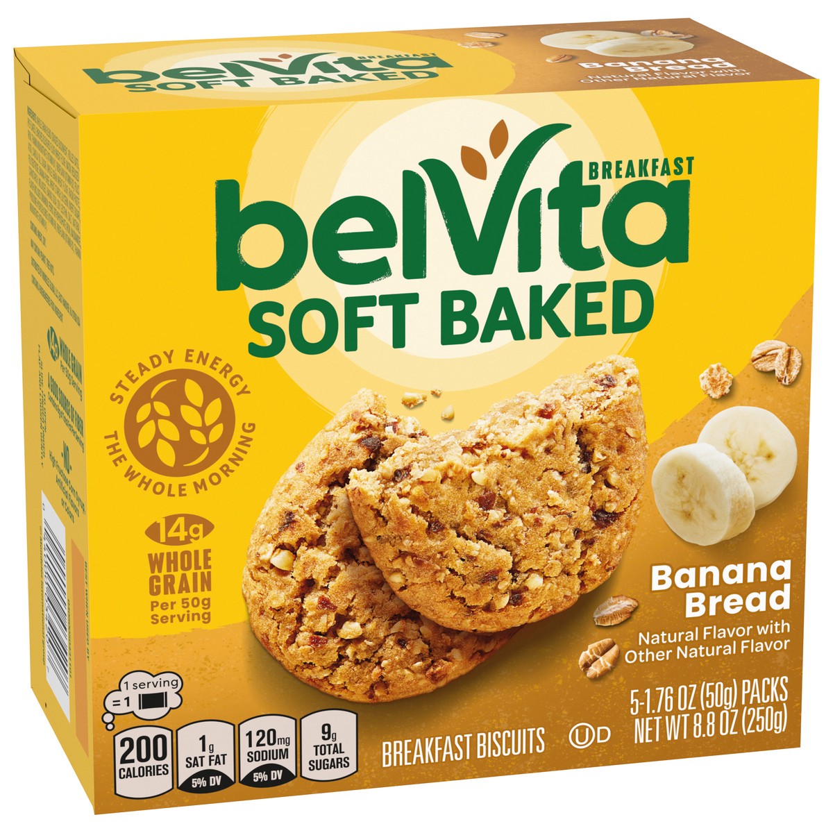slide 2 of 9, belVita Soft Baked Banana Bread Breakfast Biscuits - 8.8oz/5ct, 5 ct; 8.8 oz