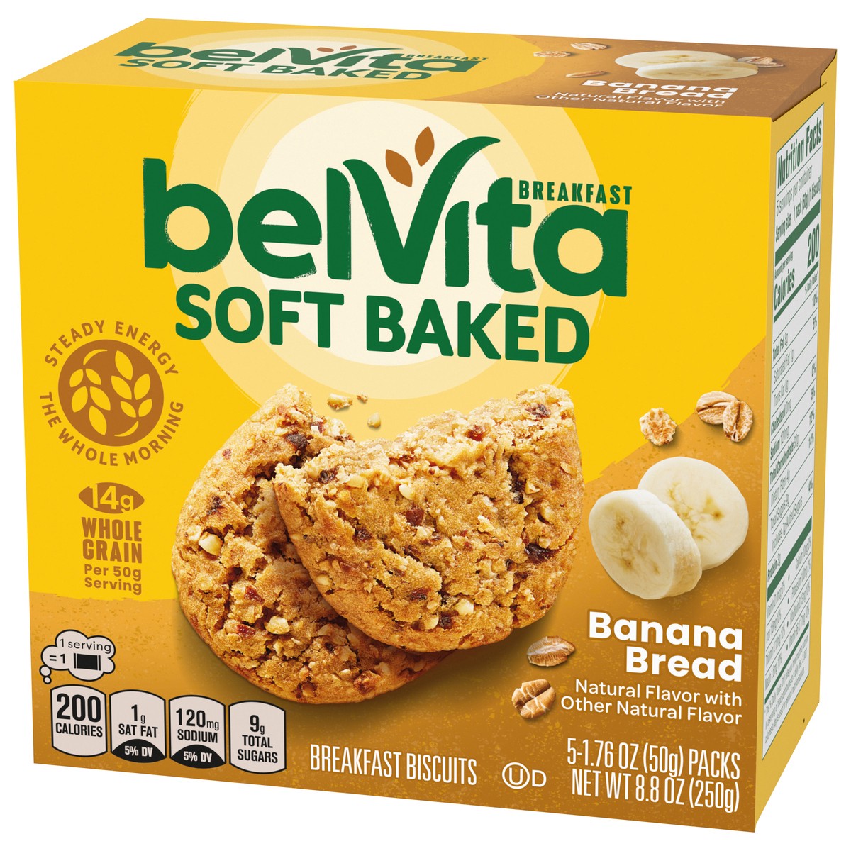 slide 3 of 9, belVita Soft Baked Banana Bread Breakfast Biscuits - 8.8oz/5ct, 5 ct; 8.8 oz