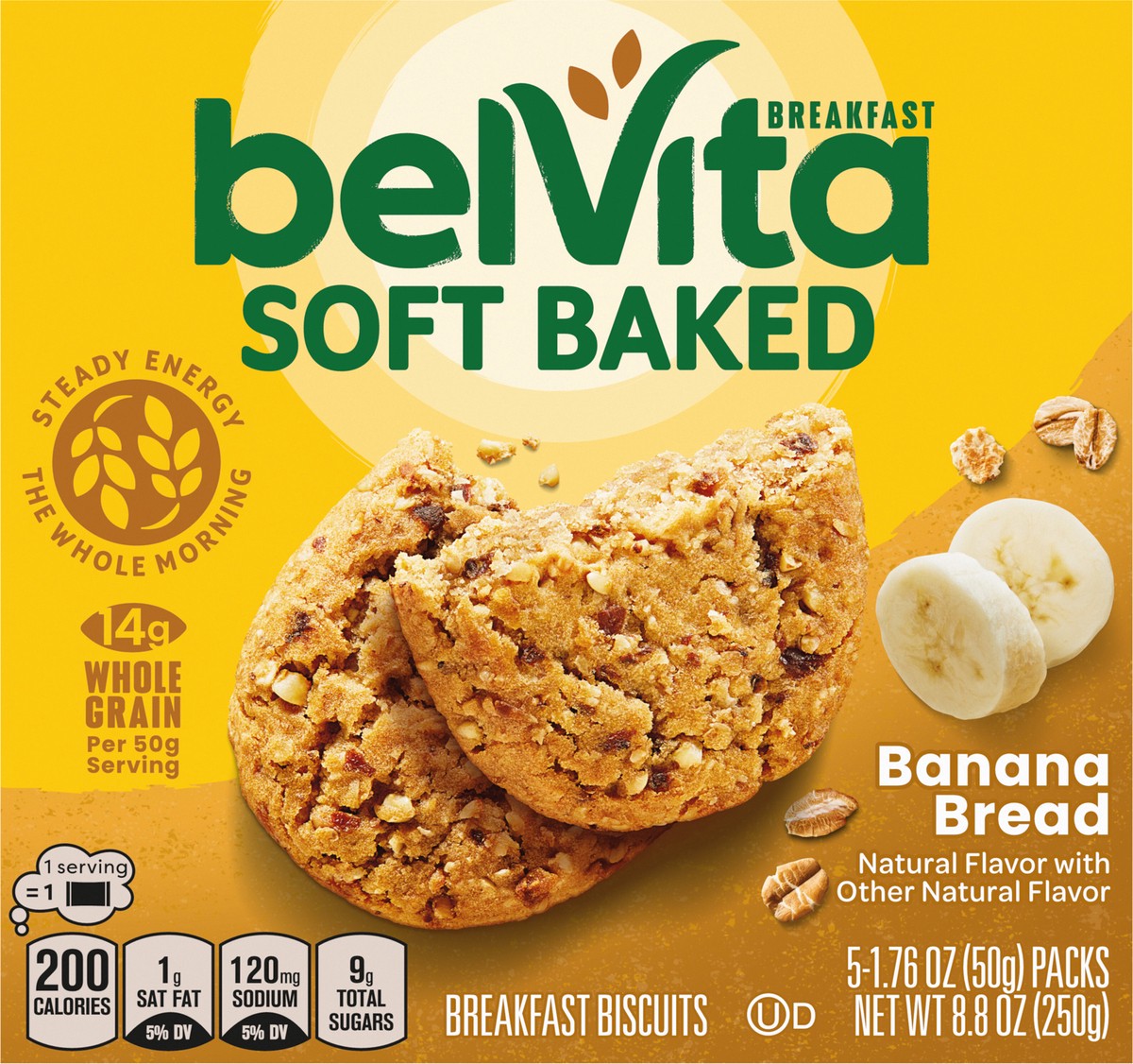 slide 6 of 9, belVita Soft Baked Banana Bread Breakfast Biscuits - 8.8oz/5ct, 5 ct; 8.8 oz