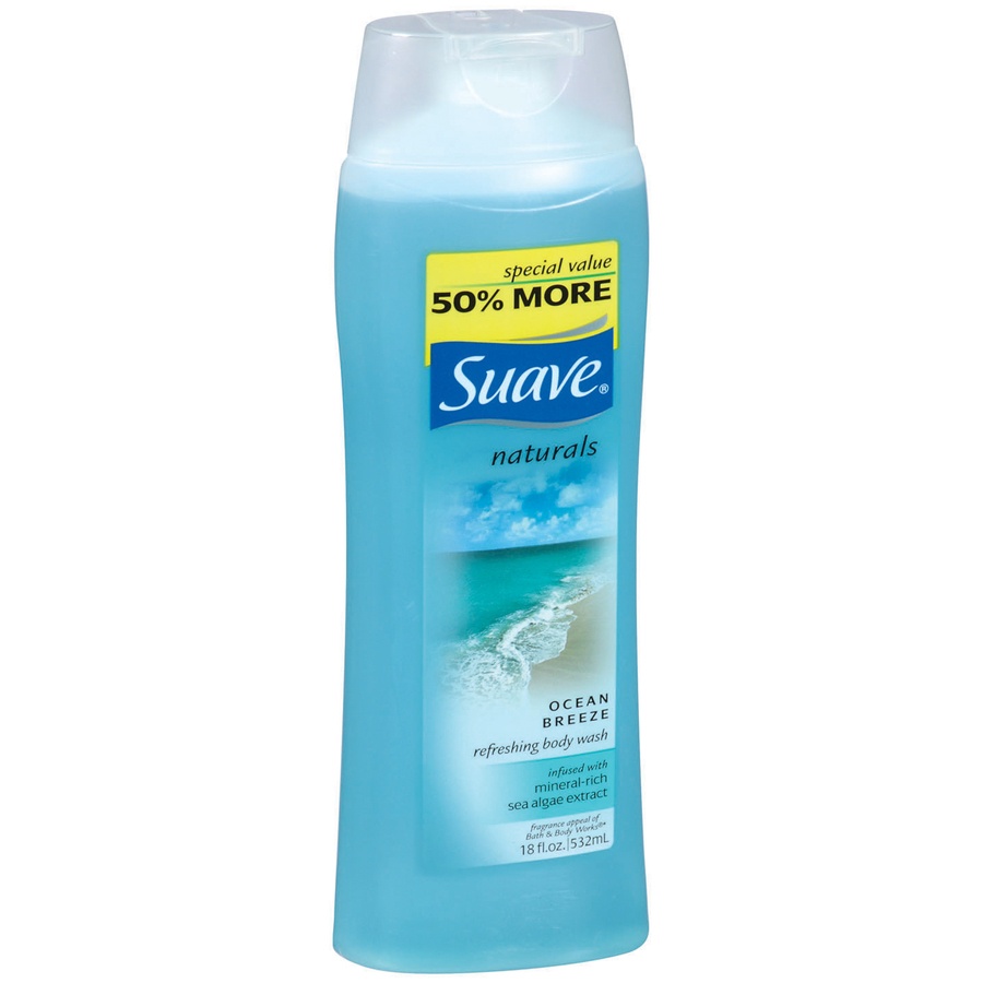 slide 2 of 3, Suave Naturals Ocean Breeze Body Wash, 12 oz