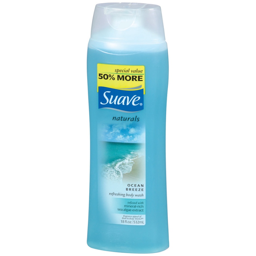 slide 3 of 3, Suave Naturals Ocean Breeze Body Wash, 12 oz