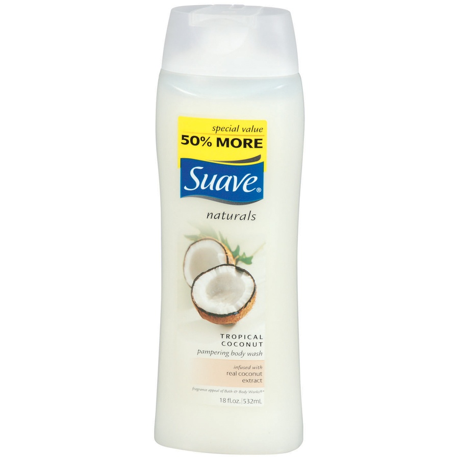 slide 3 of 3, Suave Naturals Creamy Tropical Coconut Body Wash, 18 fl oz