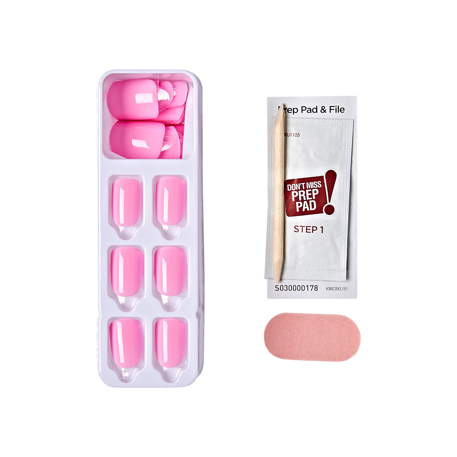 slide 2 of 5, imPRESS KISS imPRESS Color Press-On Manicure Fake Nails, Self Care - Short & Square, Solid Pink, Ready To Wear, Chip Proof, Smudge Proof, No Dry Time, Mini File & More | 30 Count, 1 ct