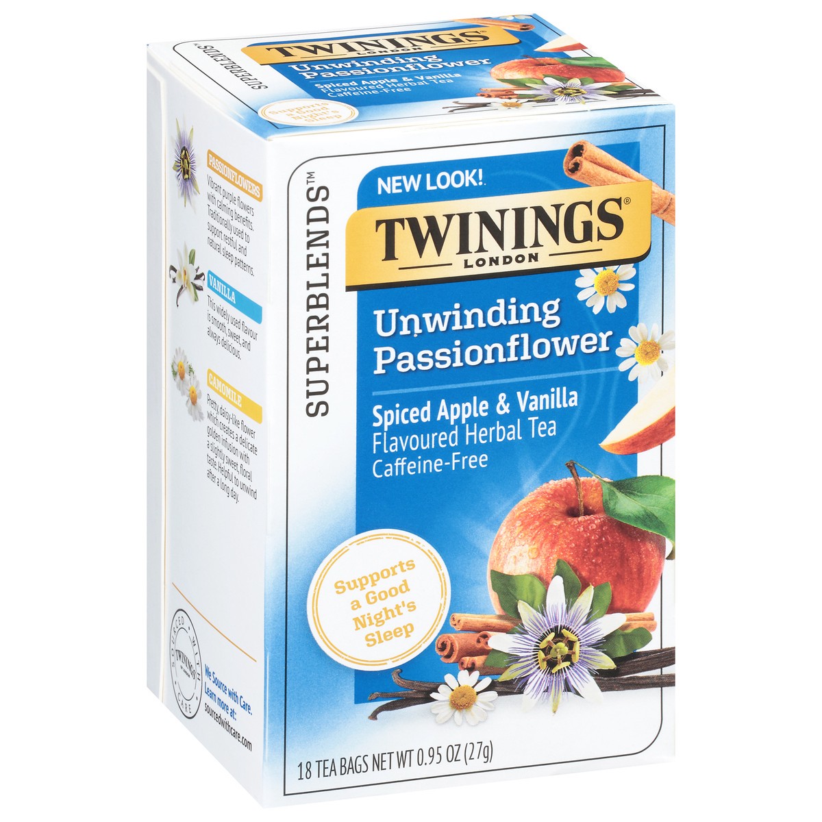 slide 8 of 9, Twinings Superblends Tea Bags Unwinding Passionflower Spiced Apple & Vanilla Herbal Tea 18 Tea Bags - 18 ct, 18 ct