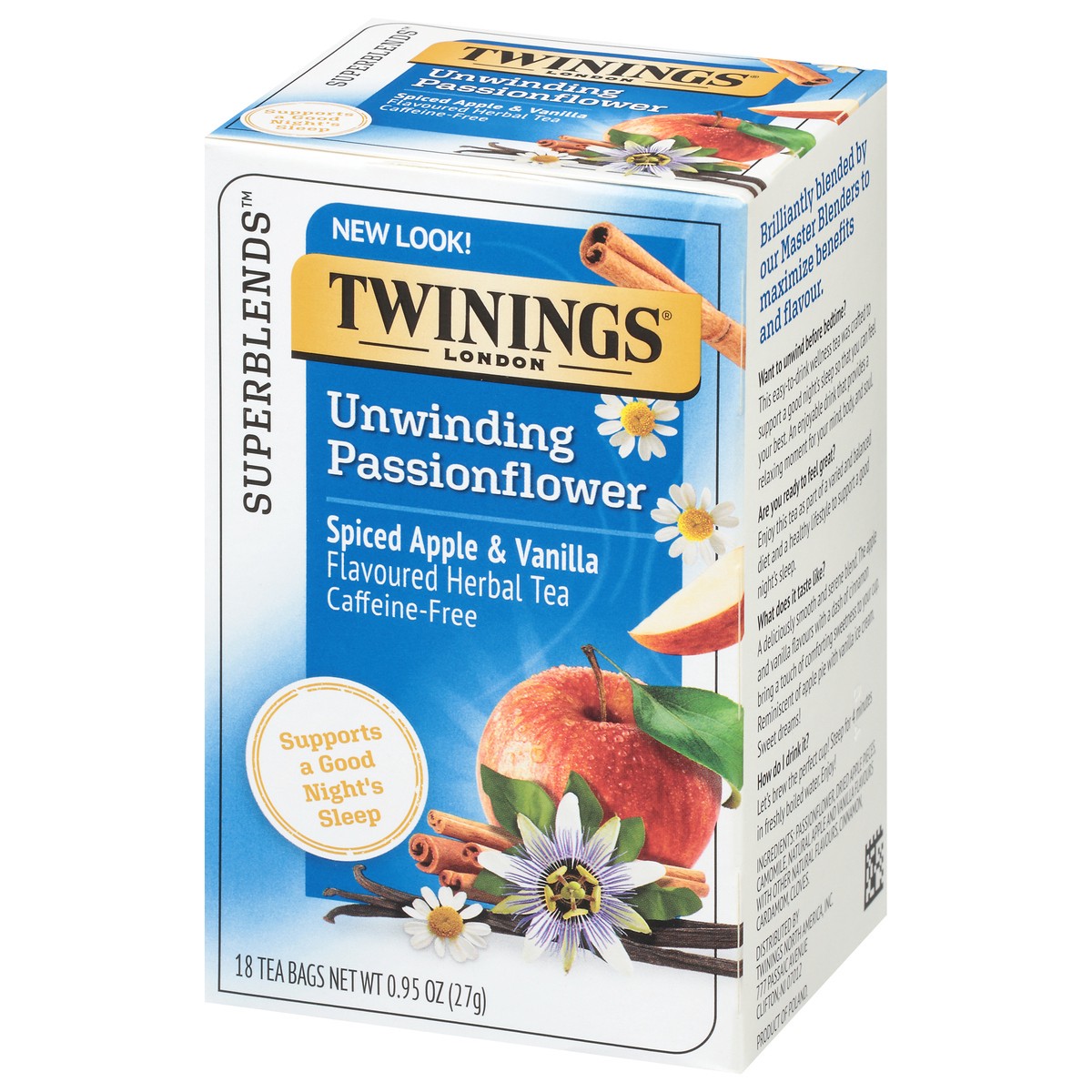 slide 5 of 9, Twinings Superblends Tea Bags Unwinding Passionflower Spiced Apple & Vanilla Herbal Tea 18 Tea Bags - 18 ct, 18 ct