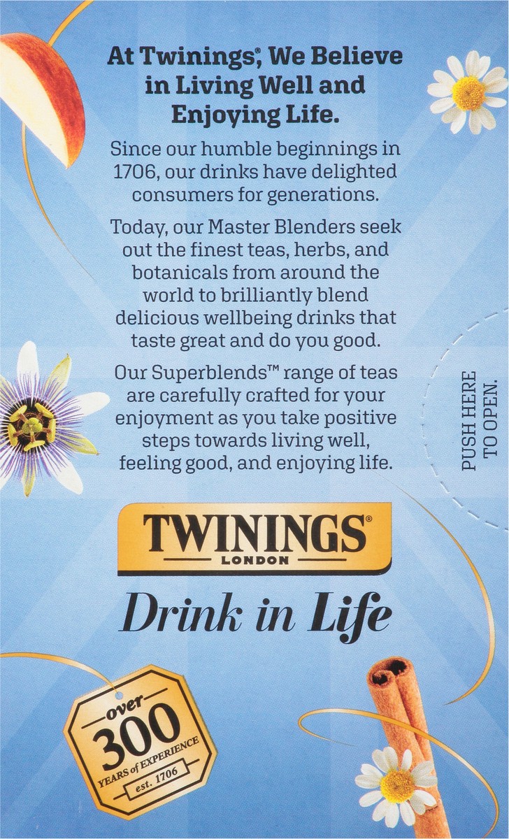 slide 6 of 9, Twinings Superblends Tea Bags Unwinding Passionflower Spiced Apple & Vanilla Herbal Tea 18 Tea Bags - 18 ct, 18 ct