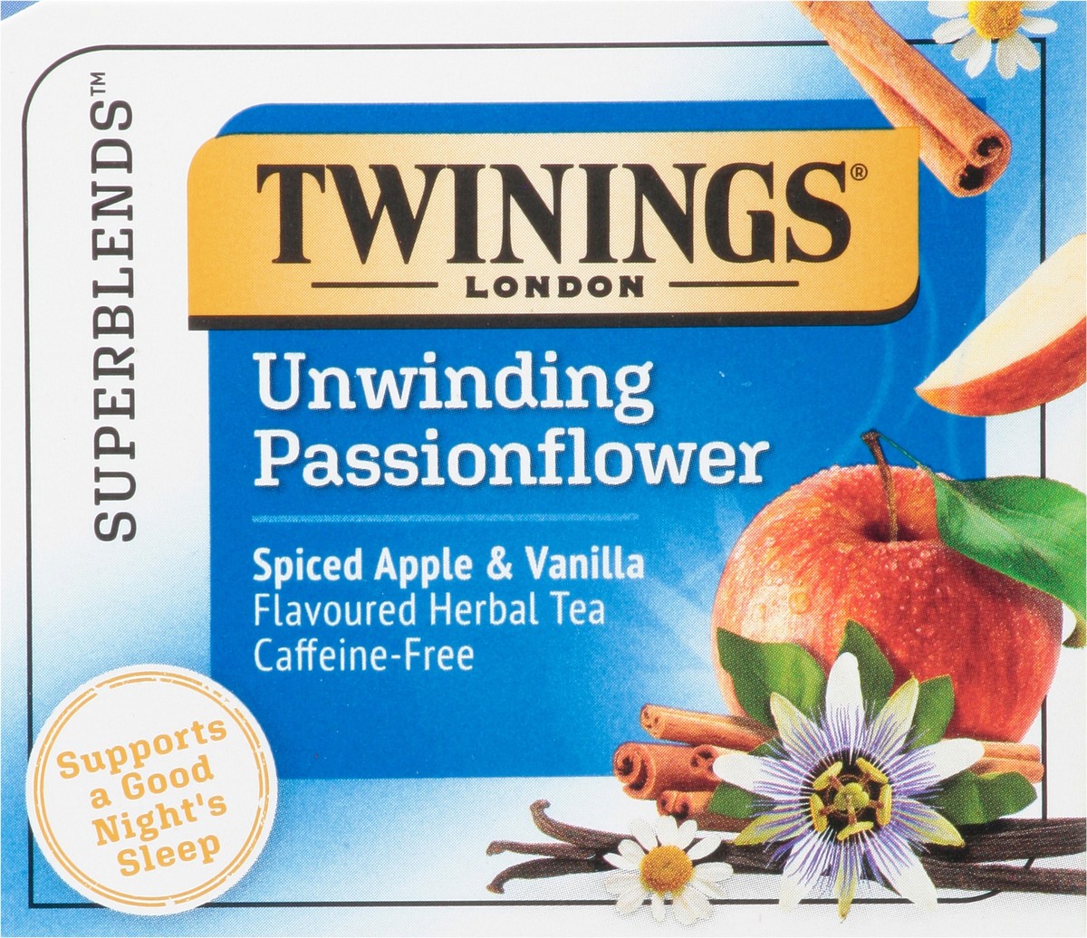 slide 9 of 9, Twinings Superblends Tea Bags Unwinding Passionflower Spiced Apple & Vanilla Herbal Tea 18 Tea Bags - 18 ct, 18 ct