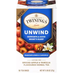 Twinings Superblends Tea Bags Unwinding Passionflower Spiced Apple & Vanilla Herbal Tea 18 Tea Bags - 18 ct