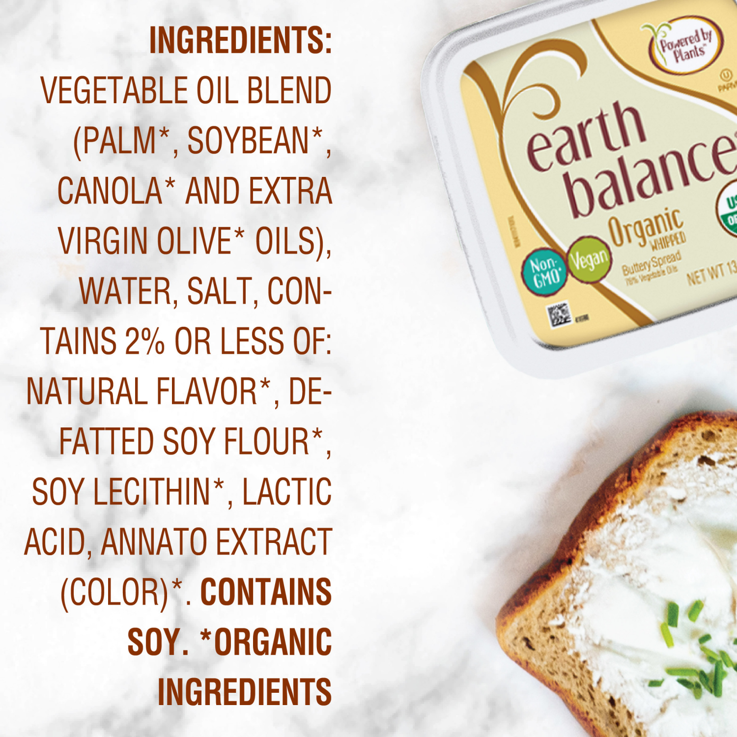 slide 3 of 4, Earth Balance Whipped Organic Buttery Spread 13 oz, 13 oz