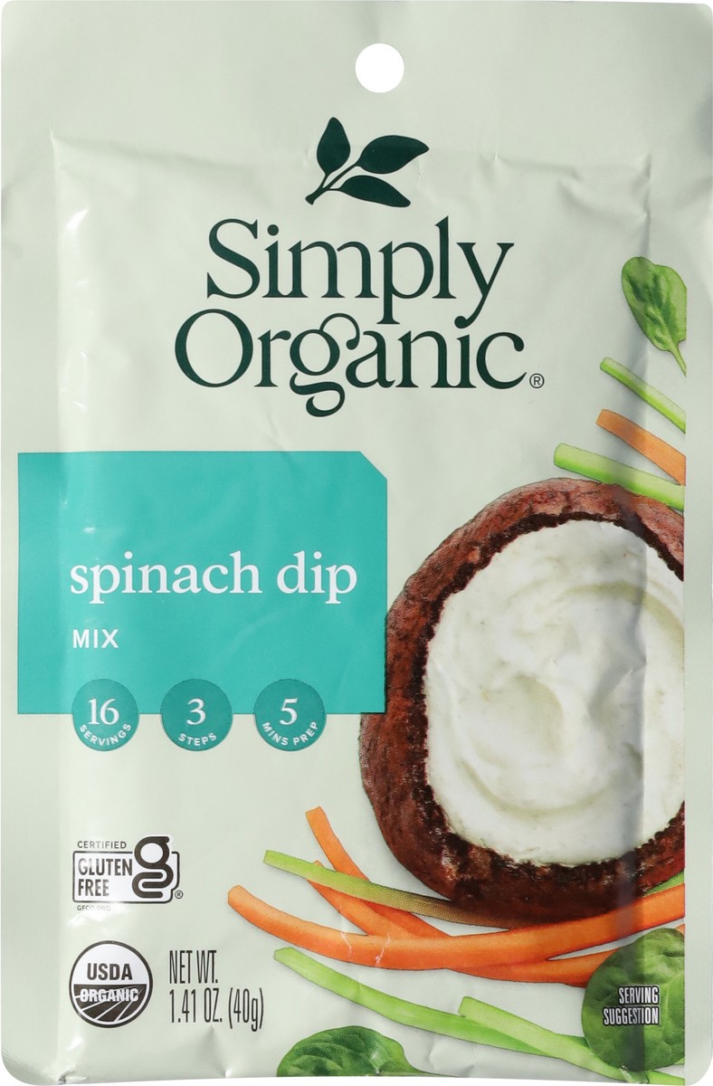 slide 9 of 9, Simply Organics Spinach Dip Mix, 12 oz