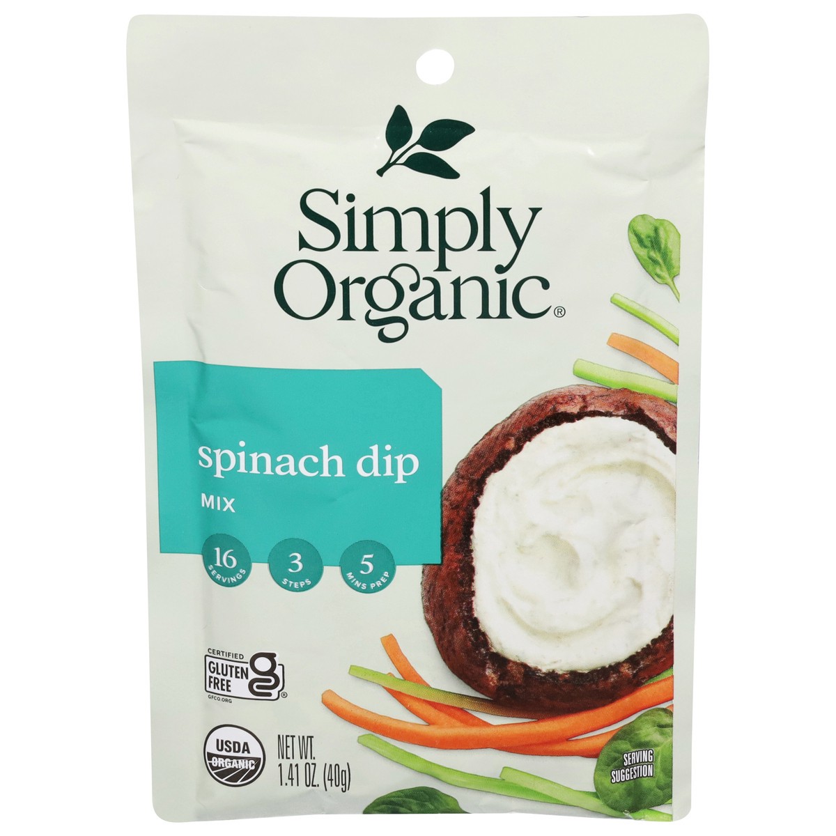 slide 1 of 9, Simply Organics Spinach Dip Mix, 12 oz