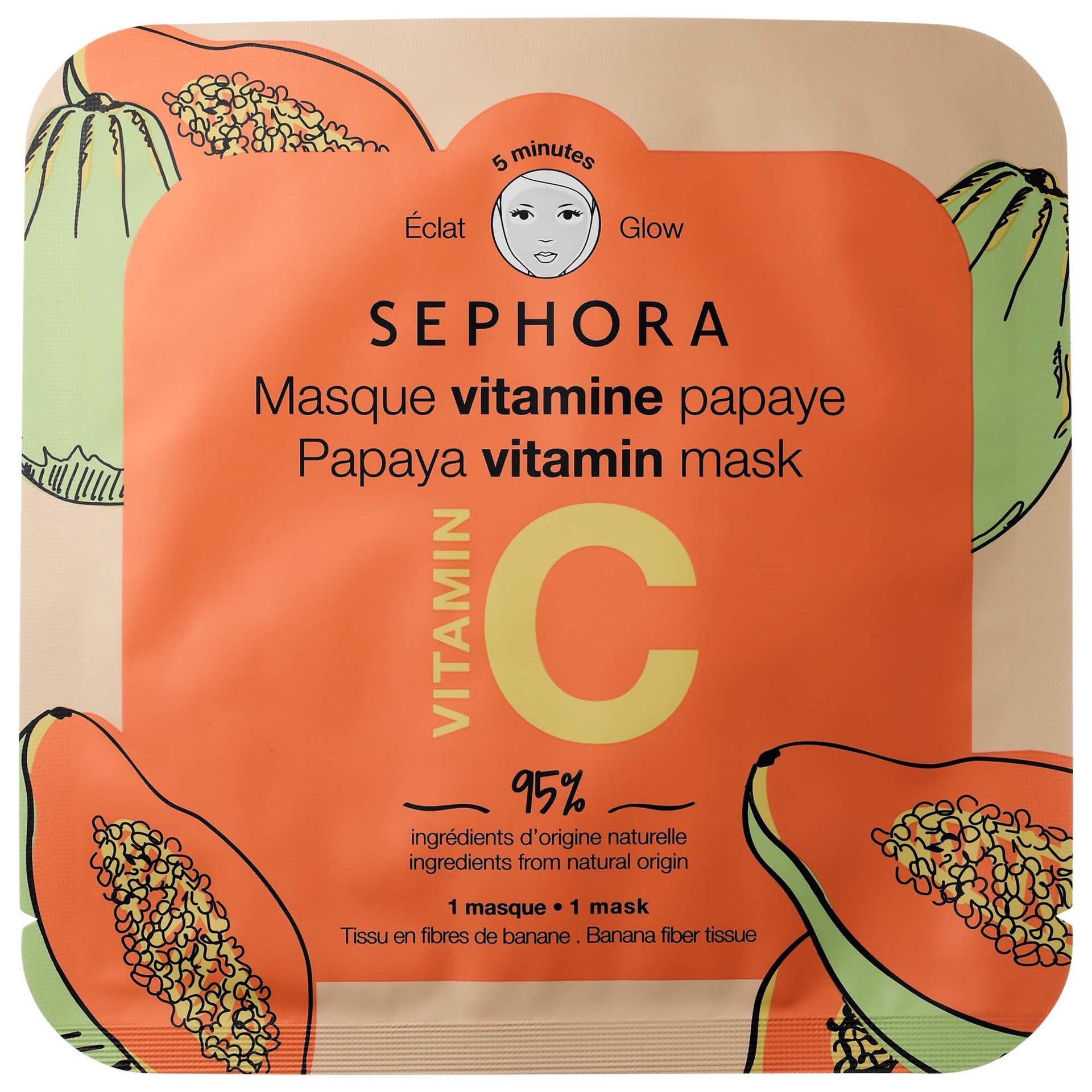 SEPHORA COLLECTION Vitamin Face Masks Papaya + Vitamin C 1 ct Shipt