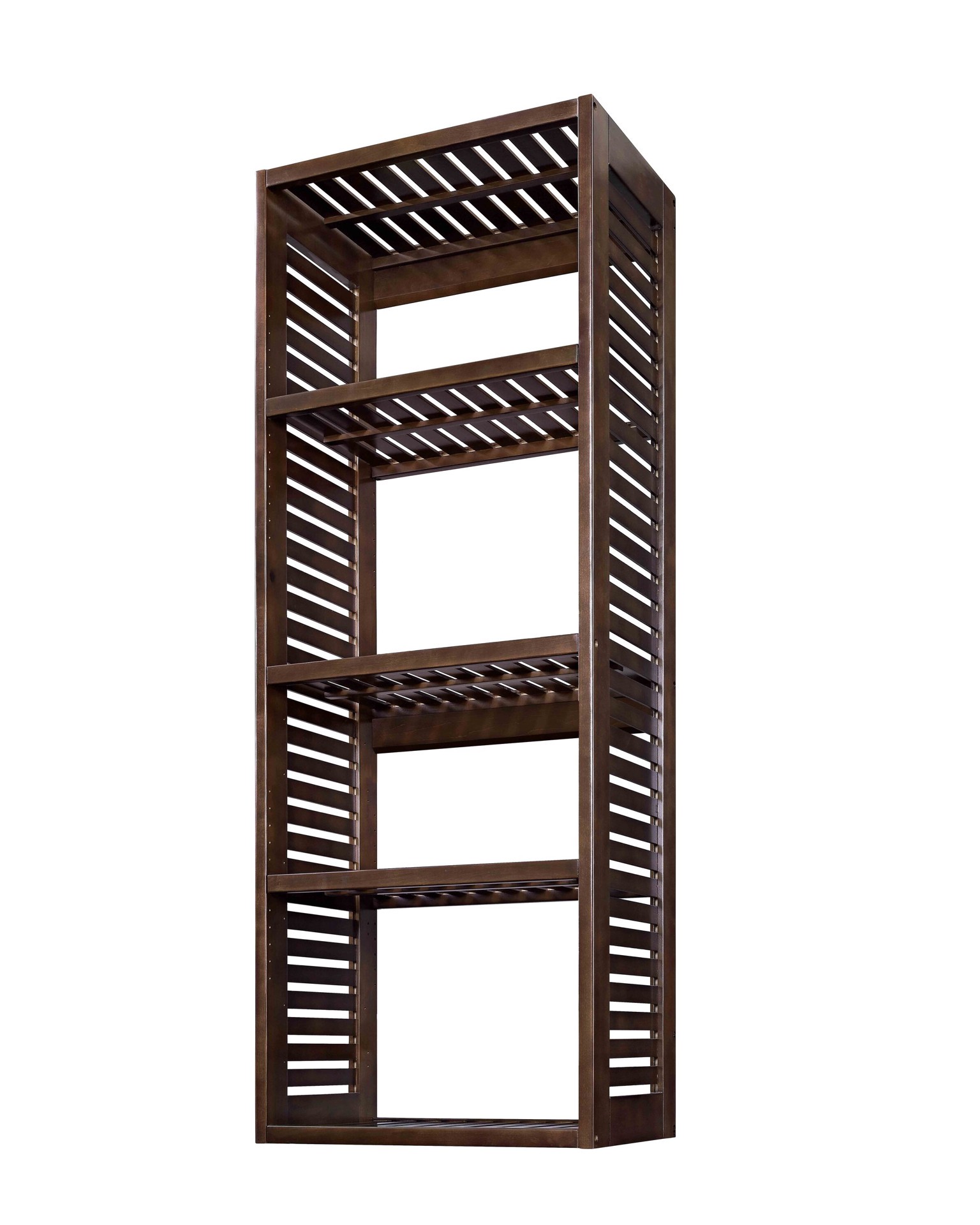 slide 1 of 6, allen + roth Hartford Java Ventilated Open shelves Wood Closet Tower ( 24-in W x 16-in D ), 1 ct