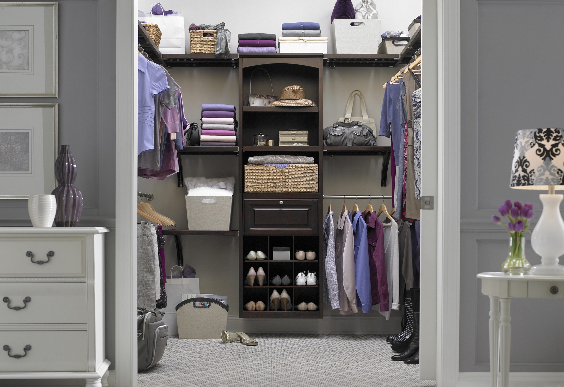 slide 3 of 6, allen + roth Hartford 60-in L x 1-in H Extendable Satin nickel Metal Closet Rod with Hardware, 1 ct