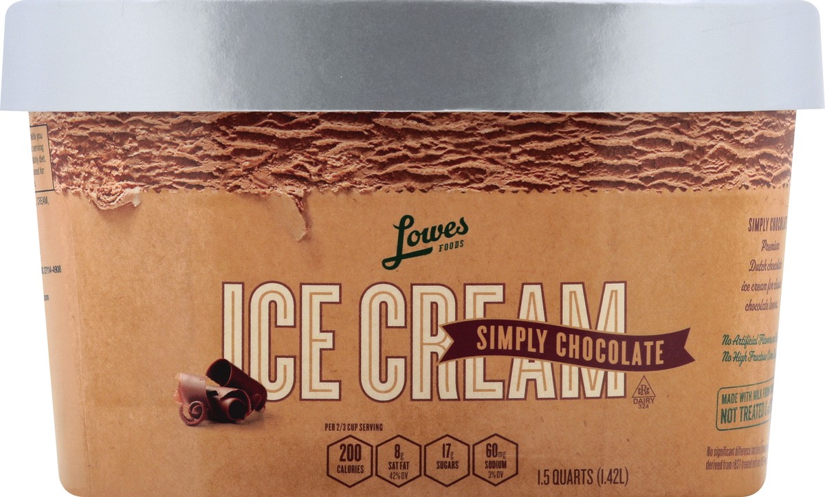 slide 5 of 5, Lowes Foods Ice Cream Premium Simply Chocolate, 48 oz