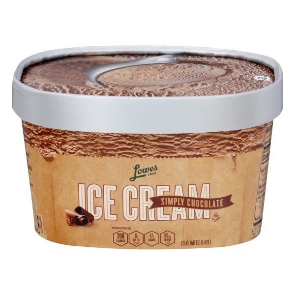 slide 1 of 5, Lowes Foods Ice Cream Premium Simply Chocolate, 48 oz