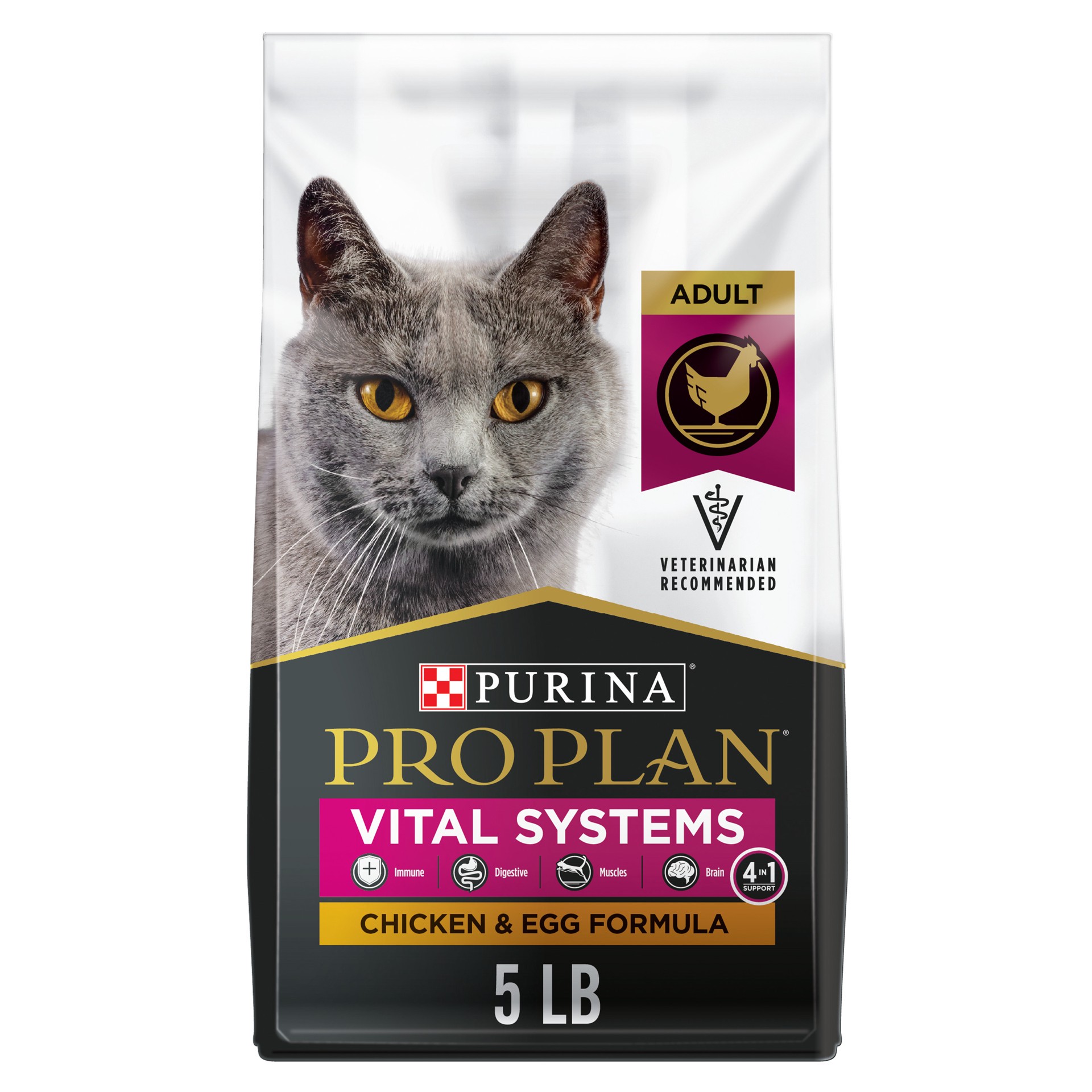 slide 1 of 8, Purina Pro Plan Vital Systems Cat Food - Chicken & Egg Formula 5lb, 5 lb