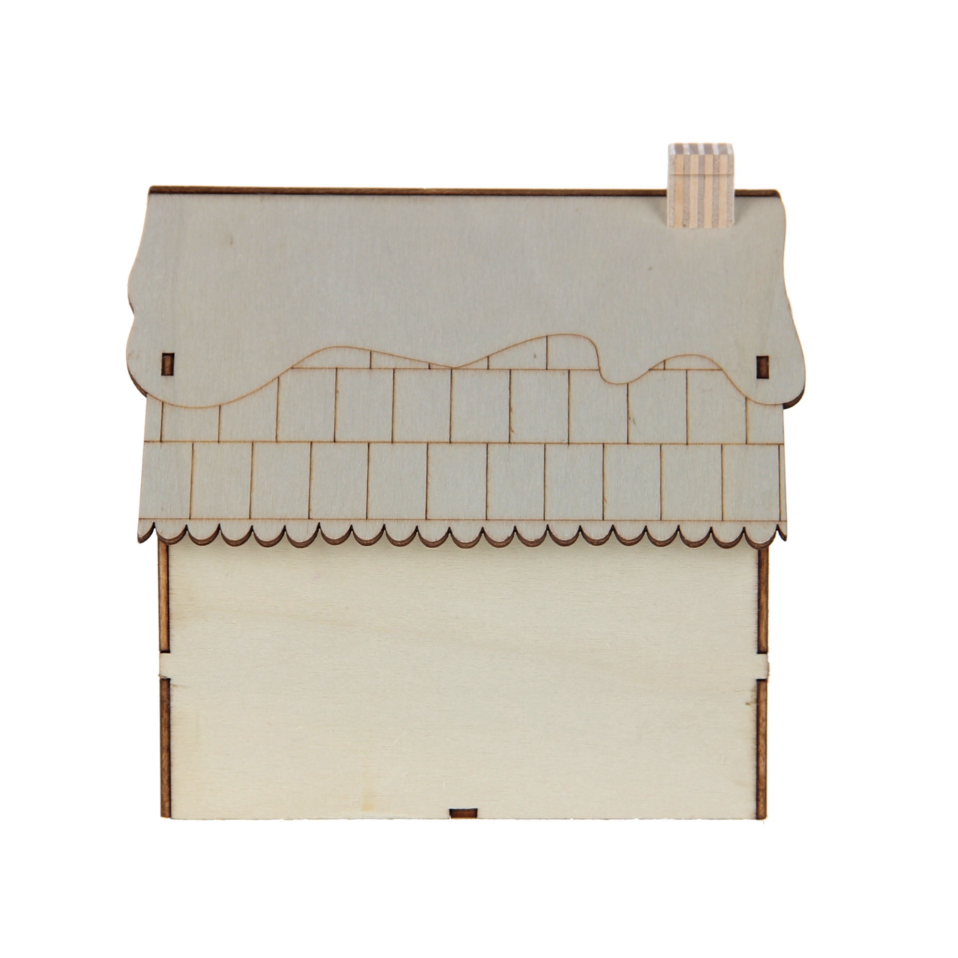 slide 4 of 5, 6" Unfinished Snowy House Diy Led Wood Decor By Make Market, 6 in