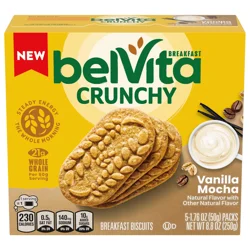 belVita Breakfast Bars Biscuits, Vanilla Mocha, 5 Packs (4 Biscuits Per Pack)