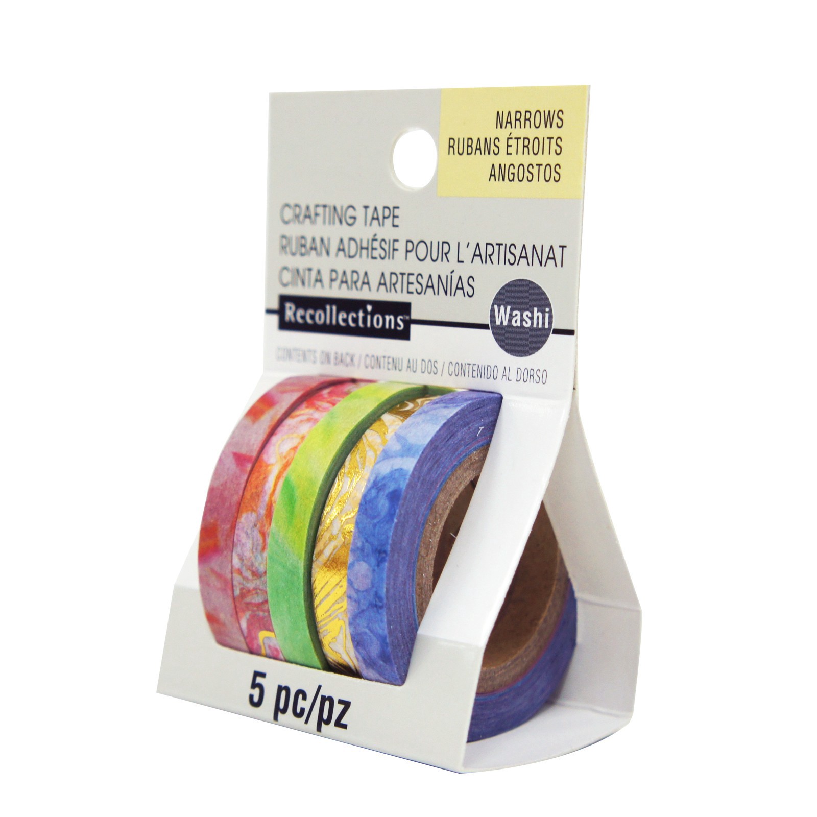 slide 3 of 3, Marbling Narrow Crafting Washi Tape Set By Recollections, 5 ct