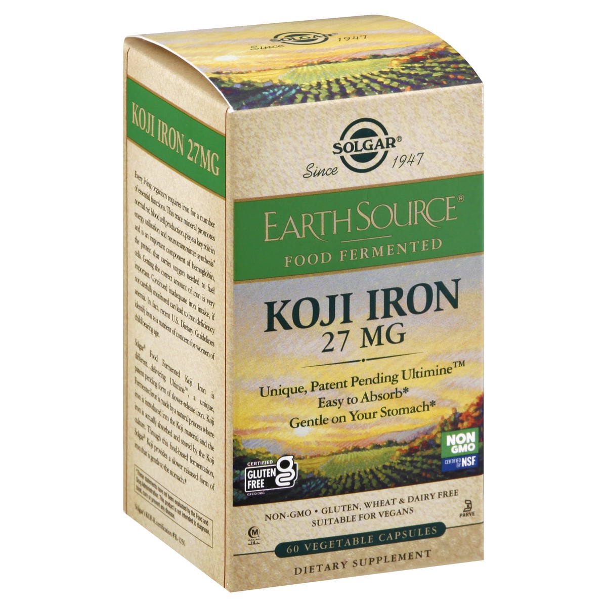 slide 6 of 9, Solgar EarthSource 27 mg Vegetarian Capsules Koji Iron 60 ea, 1 ct