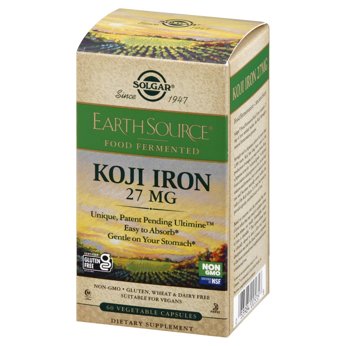 slide 3 of 9, Solgar EarthSource 27 mg Vegetarian Capsules Koji Iron 60 ea, 1 ct