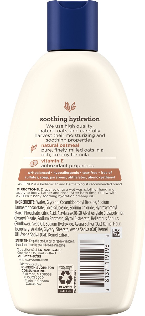 slide 2 of 7, Aveeno Baby Creamy Wash Hydrating, 8 oz