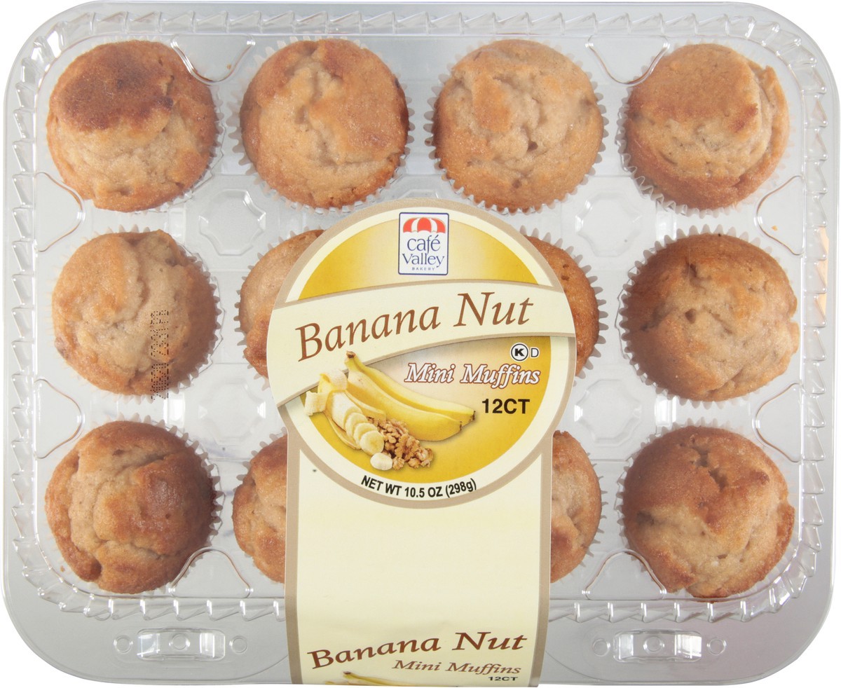 slide 1 of 14, Cafe Valley Mini Banana Nut Muffins, 12 ct