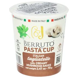Berruto Italian Tagliatelle with Creamy Mushroom Sauce Pasta Cup 2.47 oz
