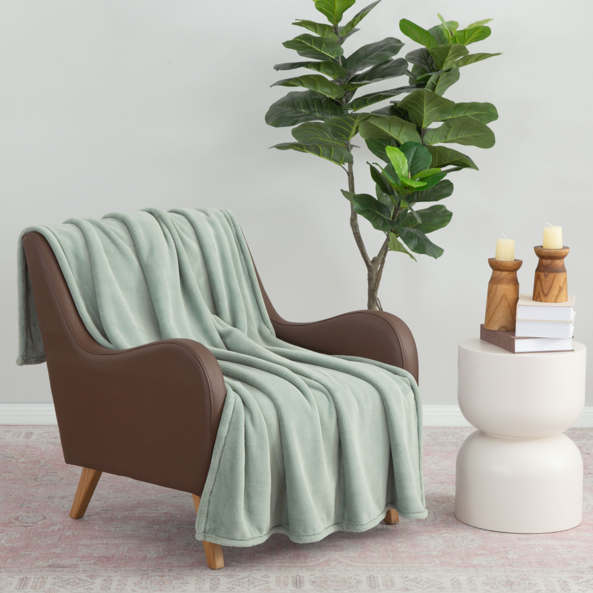 slide 3 of 4, Berkshire Blanket Velisse Plush, 50 in x 70 in, Artichoke, 50 in
