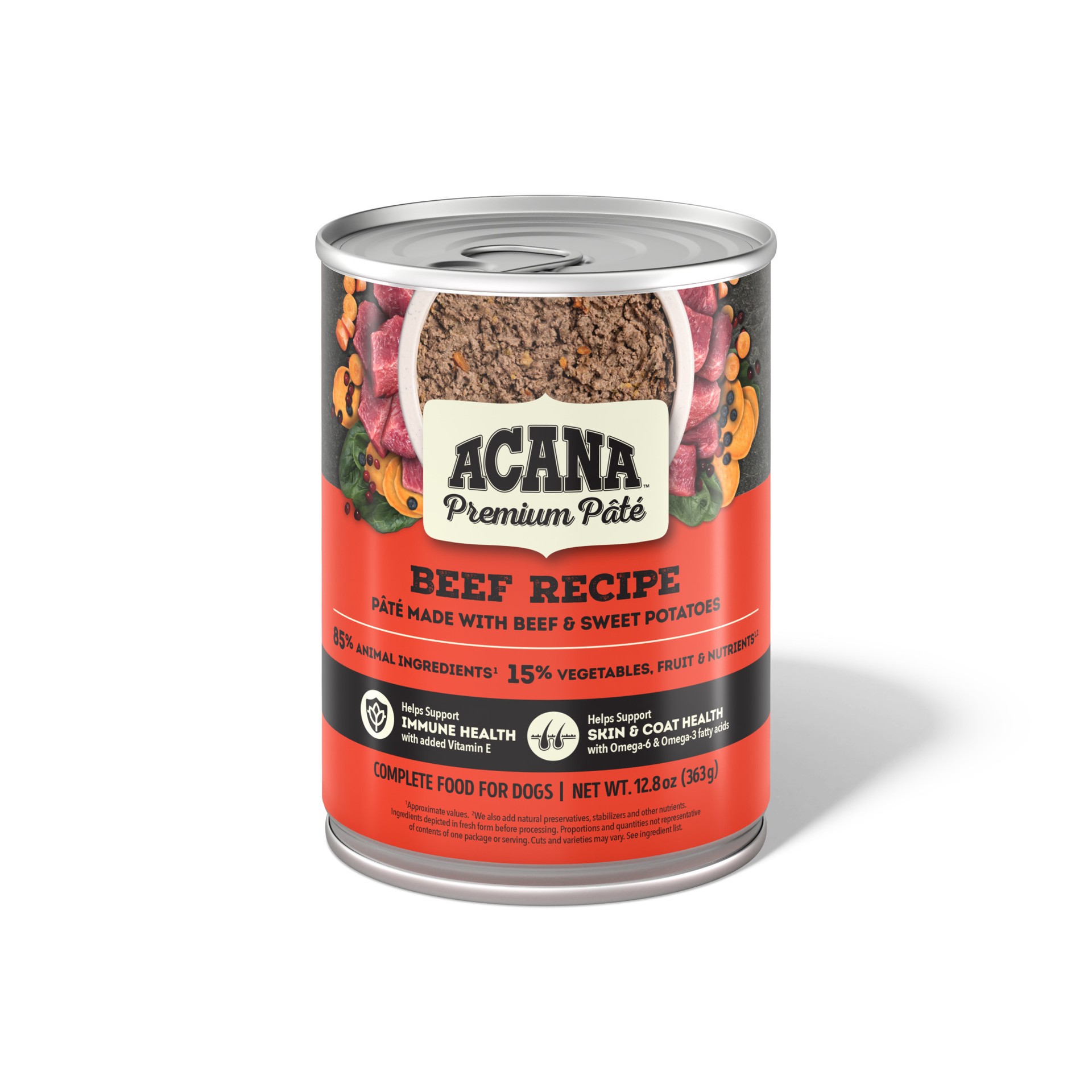 slide 1 of 2, ACANA PREMIUM PATE Beef Recipe Wet Dog Food, 12.8 oz., 1 ct