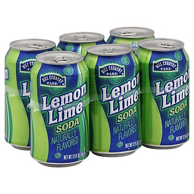 slide 1 of 1, Hill Country Fare Lemon Lime Soda, 6 ct; 12 fl oz