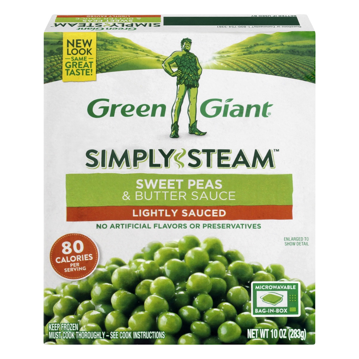 slide 1 of 1, Green Giant Simply Steam Lightly Sauced Sweet Peas & Butter Sauce 10 oz, 10 oz