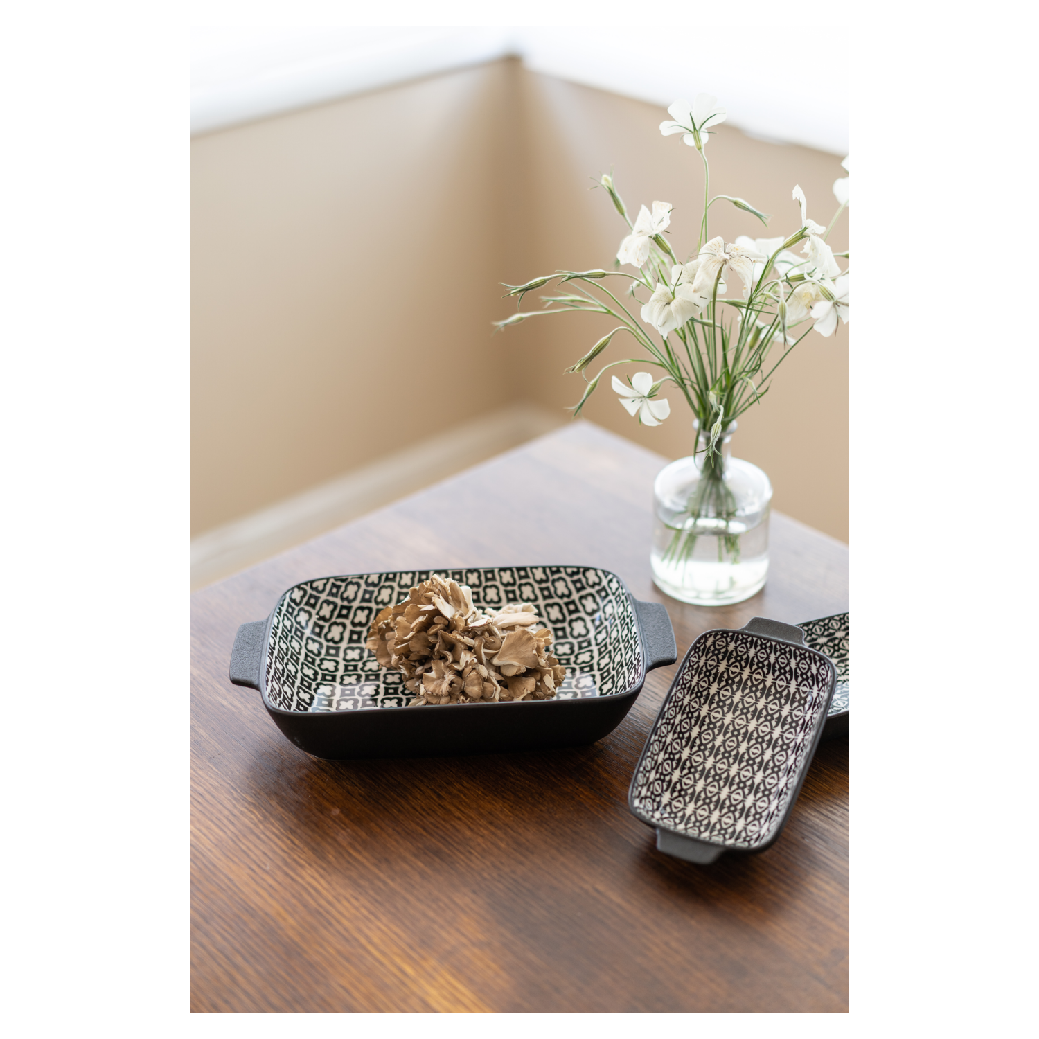 slide 2 of 6, Bia Large Black Baker Dish Geo 1.75qt, 1.75 qt