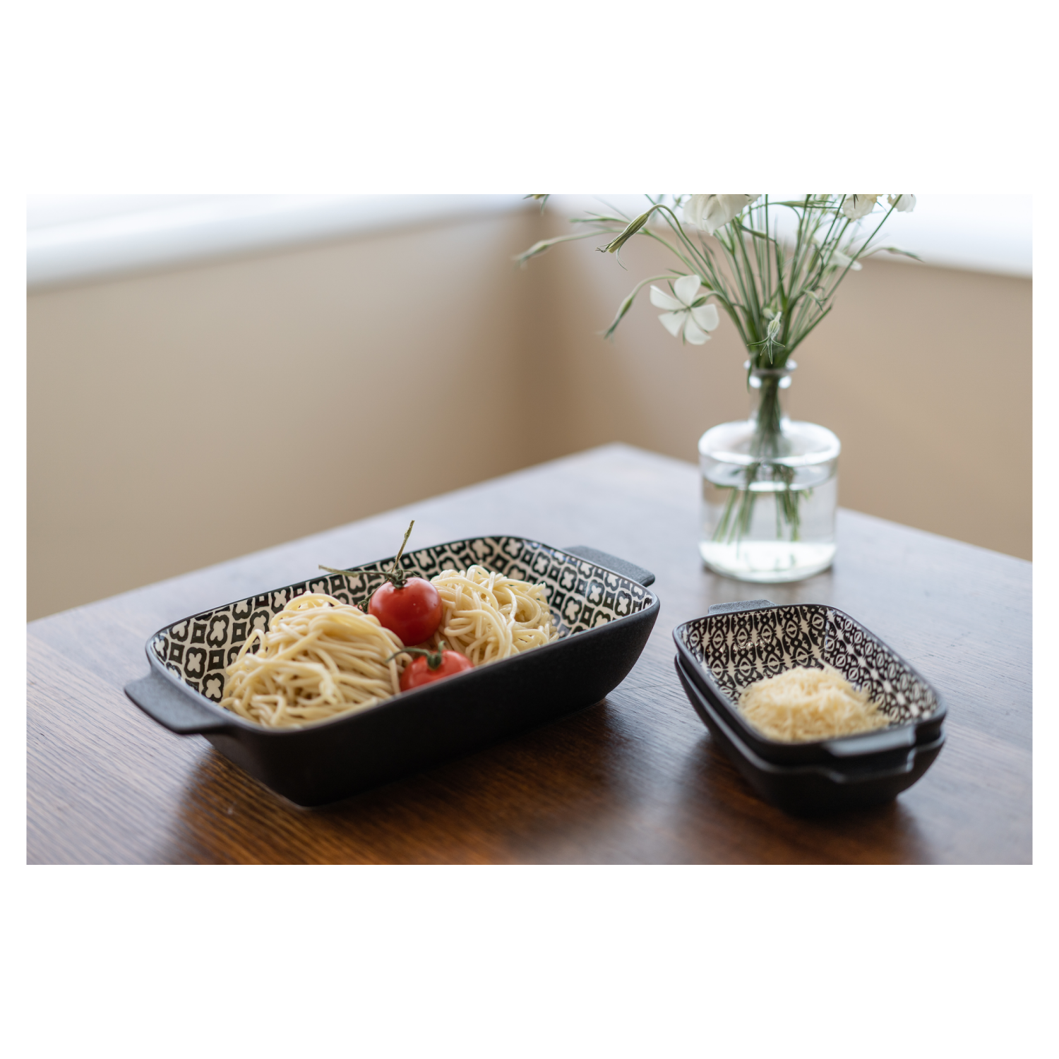 slide 3 of 6, Bia Large Black Baker Dish Geo 1.75qt, 1.75 qt