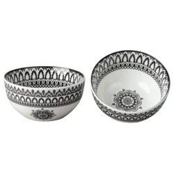 BIA Cordon Bleu Arabesque Black Bowls, 5.5in