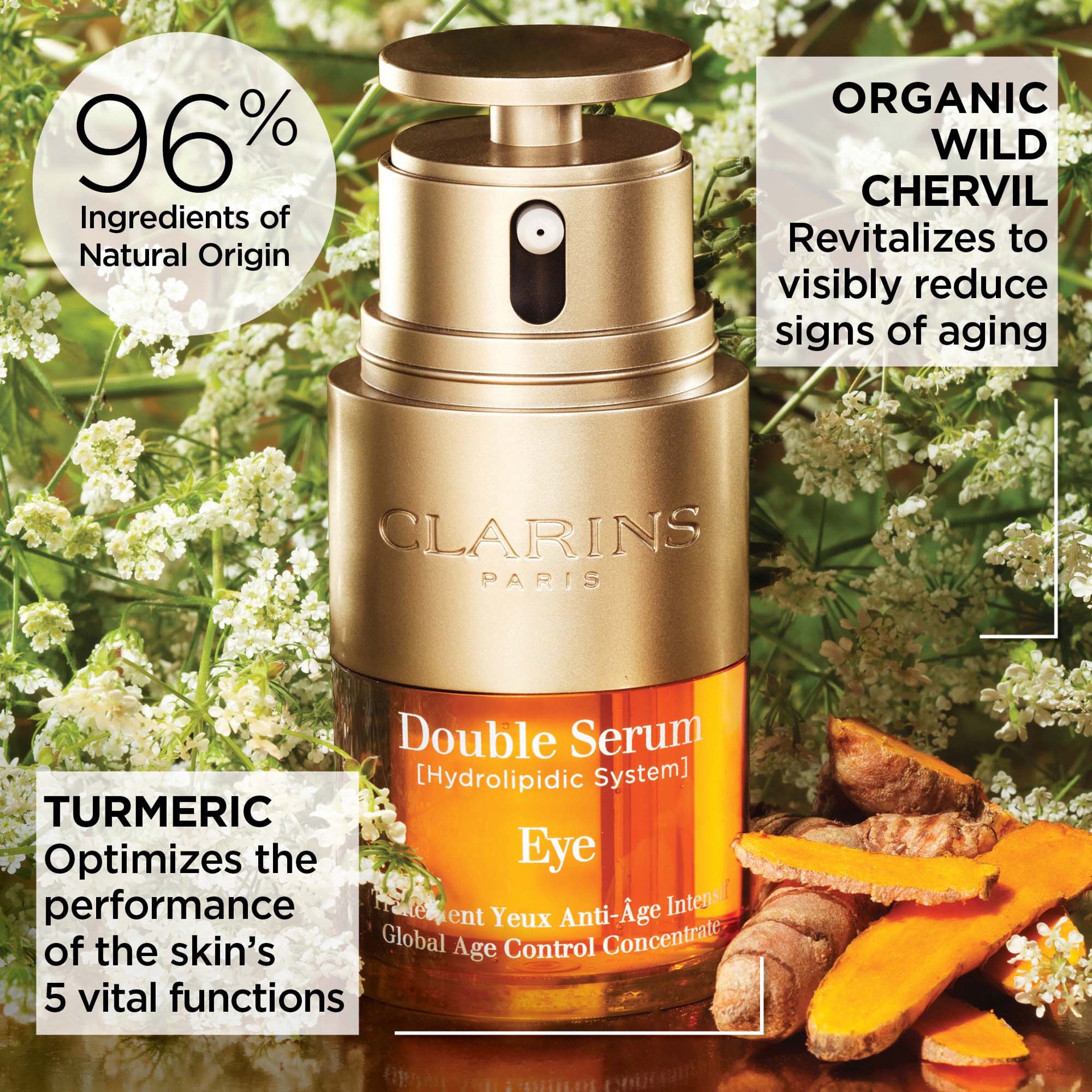 slide 3 of 6, Clarins Double Serum Eye Firming & Hydrating Anti-Aging Concentrate .68 oz/ 20 mL, 