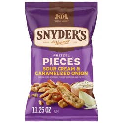 Snyder's of Hanover Sour Cream & Caramelized Onion Pretzels, 11.25 oz Bag