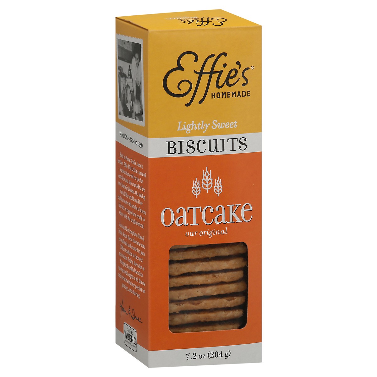 slide 6 of 9, Effie's Homemade Lightly Sweet Oatcake Our Original Biscuits 7.2 oz Box, 7.2 oz